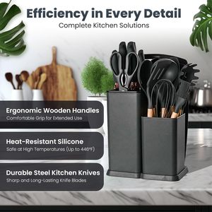 19-Piece Non-Stick <b>Silicone</b> Kitchenware Utensils Set Soup Spatula & Spoon Holder Cooking <b>Tools</b> for Cooking & Baking Bucket - Product Image 3