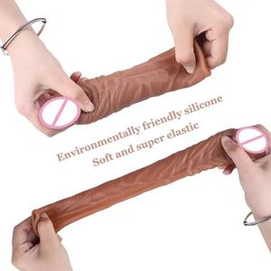 18,5 cm wieder verwendbares wasch bares Silikon männliche Dildo hülle Penis vergrößerung Big Cock Sleeve Kondom für Mann für größere - Product Image 4