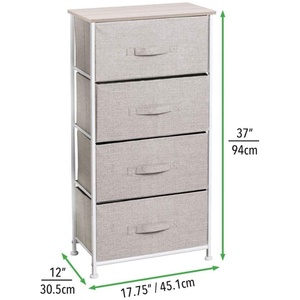Commode <span class=keywords><strong>de</strong></span> <span class=keywords><strong>rangement</strong></span> en cubes, tour <span class=keywords><strong>de</strong></span> <span class=keywords><strong>rangement</strong></span>, construite en acier peint, plateau en bois et 4 cubes <span class=keywords><strong>de</strong></span> <span class=keywords><strong>rangement</strong></span> en tissu pliables - Product Image 3
