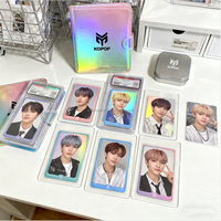 Tempat Kartu Foto PVC dengan Gantungan Kunci, Album Kartu Foto Mini Bintang Custom, Tempat Kartu Koleksi untuk Penggemar