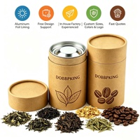 Boîte d'emballage cylindrique en papier kraft vide avec impression de logo personnalisé pour l'emballage de grains de café, de thé, d'aliments secs, conteneur en carton
