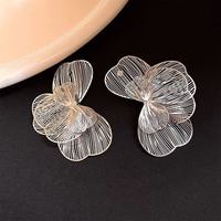 Pendientes de Estilo Europeo y Americano de Moda para Mujer, Diseño de Flor Hueca Grande, Pendientes de Metal, Joyería de Moda Versátil