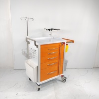 Chariot d'urgence multifonction en plastique ABS pour les hôpitaux et les établissements médicaux