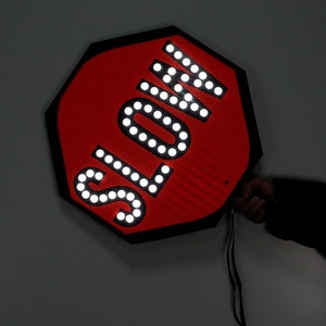 Segnale Stradale LED <span class=keywords><strong>di</strong></span> Avvertimento, Cartello <span class=keywords><strong>di</strong></span> <span class=keywords><strong>Stop</strong></span> e Lenta Marcia in ABS per Sicurezza Stradale - Product Image 5