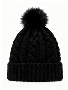 Factory Price Custom Logo Women's Plush Acrylic Winter Beanie with Pom Pom Baggy Design <strong>Head</strong> <strong>Warmer</strong> for Adults - Product Image 6