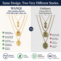 Collier pendentif WANQI en acier inoxydable plaqué or 18 carats, motif abstrait de silhouette féminine, avec chaîne à maillons, bijou personnalisé pour femme