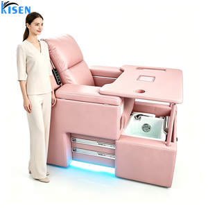 KISEN Pink Modern Professional Nail Salon Manicure Bubble Foot Spa <b>Chair</b> Massage Spa Luxury Pedicure <b>Chair</b> With Manicure Table - Product Image 2