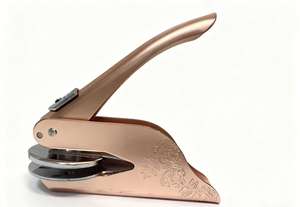 Sello de Estampado Personalizado con Mango de Cobre y Acero, para Oficina, Plástico, Bodas, Etiquetas, Papel, Sobres - Product Image 4