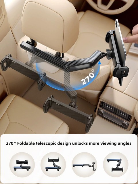Headrest Phone Holder 360 Degree Rotating Car iPad Mount Mobile Phone Tablet Telescopic Universal ABS Floor Stand Guangdong