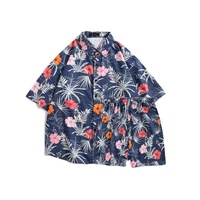 Impression personnalisée de haute qualité Chemise d'été pour hommes Chemise de plage Hawaii Chemise hawaïenne à manches courtes pour le surf