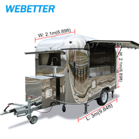 Remolque de Comida WEBETTER Pequeño de 3m con Cocina Completa, Mini Remolque de Comida Móvil Totalmente Equipado