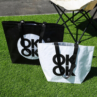 Sacs de courses en tissu tissé laminé PP écologiques, recyclables et réutilisables avec impression de logo personnalisé