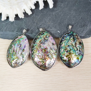 Lớn Lớn Mặt Dây Chuyền Bán Buôn Mẹ của Ngọc Trai Phẳng Trở Lại Cabochon Hình Dạng Không Thường Xuyên Vỏ bào ngư Mặt Dây Chuyền Bezel Charms Cho Vòng Cổ - Product Image 3