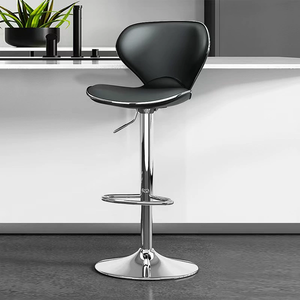 Silla Alta Giratoria Moderna y Minimalista para Bar Comercial, con Superficie de PU y Altura Ajustable - Product Image 3