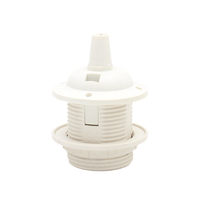 Douille de lampe E27 en plastique entièrement filetée avec anneau de support d'abat-jour