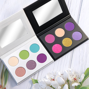 Palette de fards <span class=keywords><strong>à</strong></span> paupières multi-finitions 6 teintes personnalisée avec étiquette privée, rose, noir, violet neutre, paillettes, mat, vente en gros - Product Image 3
