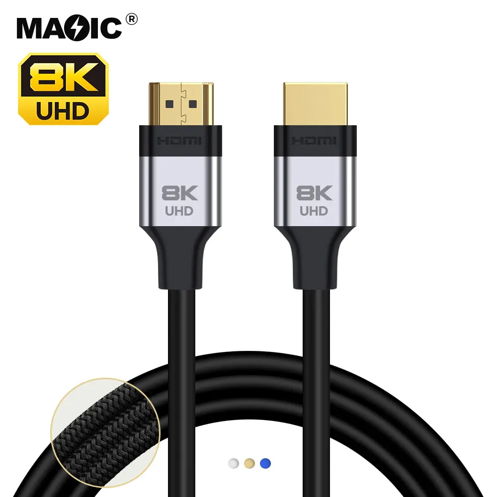 OEM 2024 hotsell new style Certified Ultra High Speed 8K HDMI Cable 48Gbps 6ft 1.8m 3m 5m HDMI2.1 Cable support 4K@120Hz 8K@60Hz