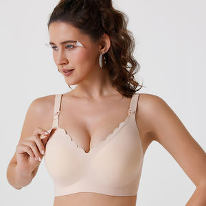Sutiã de Amamentação Sem Fio, Sem Costura, Acolchoado, Respirável e Confortável com Copas Removíveis - Product Image 1