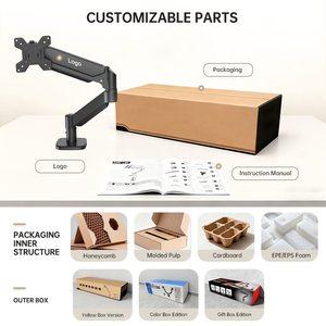 Soporte de Brazo Ajustable para Monitor de Escritorio para Pantallas de 13-32 Pulgadas, Capacidad de 9 kg, <span class=keywords><strong>VESA</strong></span> 75x75/100x100, Soporte Ergonómico Compatible con OEM - Product Image 4