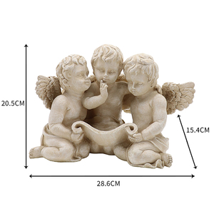 Statua di Angelo in Resina Bianca Stile Vintage Europeo, Angelo Bambino in Stile Americano per Decorazioni e Oggetti Scenografici Natalizi - Product Image 6