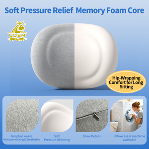 Coussin de soutien lombaire pour voiture, 100% mousse à mémoire de forme, avec housse amovible respirante, coussin de dos pour voiture, soulagement de la douleur - Product Image 5