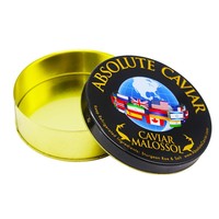 En stock – Boîte en fer blanc personnalisable et réutilisable pour caviar doré, 30g, 50g, 100g, 250g – Idéale pour l'emballage de bonbons et de sucre de qualité supérieure