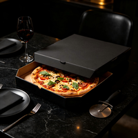 Boîte à pizza biodégradable personnalisée avec logo, en carton ondulé recyclé, taille sur mesure, impression quadricolore, pour restaurant