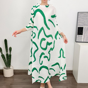 Miyake 2026 Abito Lungo Estivo da <span class=keywords><strong>Donna</strong></span> Africana con Stampa, Vestito Elegante Plissettato <span class=keywords><strong>Taglie</strong></span> <span class=keywords><strong>Forti</strong></span>, Grande Successo - Product Image 6