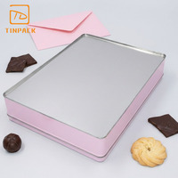 Boîte en étain rectangulaire personnalisée de qualité alimentaire pour biscuits et chocolats de la Saint-Valentin, emballage cadeau