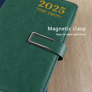 2025 A5 PU cuir couverture rigide planificateur académique 12 mois non daté objectif hebdomadaire calendrier d'<span class=keywords><strong>action</strong></span> <span class=keywords><strong>cahier</strong></span> quotidien avec Style magnétique - Product Image 3
