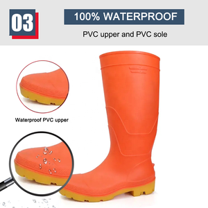 Bottes de sécurité en PVC imperméables et résistantes aux acides, aux alcalis et aux huiles, avec embout en acier anti-perforation, pour hommes, avec logo TIGER MASTER - Product Image 5