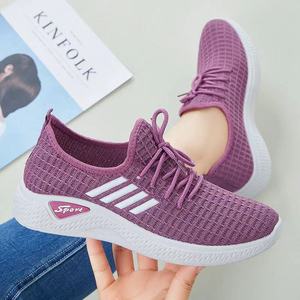 Nouvelles chaussures de marche <span class=keywords><strong>compensées</strong></span> pour femmes, <span class=keywords><strong>baskets</strong></span> <span class=keywords><strong>basses</strong></span> en maille respirante à lacets, chaussures de sport décontractées plates pour femmes - Product Image 3