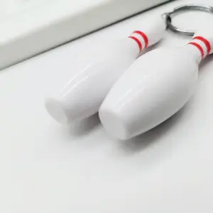 2024 bán buôn vài đồ trang sức Bowling thủ công Quà Tặng vòng chìa khóa Bowling xe mặt dây chuyền Keychain