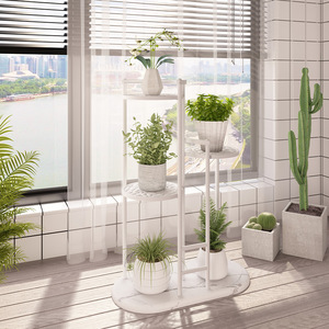 Support à plantes multi-niveaux en fer forgé, forme irrégulière, pour salon, bureau, rangement de bureau - Product Image 2