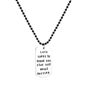 Collana con <span class=keywords><strong>Citazioni</strong></span> Motivazionali in Acciaio Inossidabile: Ciondolo per Cani con Incisione in Inglese, Stile Militare, Moda Europea e Americana - Product Image 4