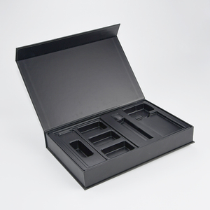 Custom Gold Foil Club Membership Card Packaging Gift Box Premium Matt Black Cardboard Magnetic Packaging Box with Blister Insert