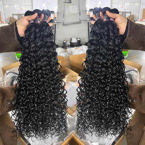 Rambut Manusia Asli Tanpa Proses, Bundel Rambut Keriting Dalam Warna Hitam Alami Mewah Grosir, Double Weft, Kutikula Tersusun Rapi - Product Image 2
