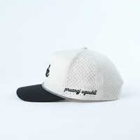 Nouvelle Casquette de Sport et de Golf 5 Panneaux en Polyester Imperméable avec Broderie Personnalisée, Découpes Laser Perforées, Style Dad Hat et Lanière de Baseball