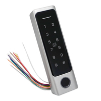 Clavier de contrôle d'accès aux portes avec lecteur d'empreintes digitales et double fréquence RFID, boîtier métallique IP66, capacité de 1000 cartes et 100 utilisateurs par empreinte digitale