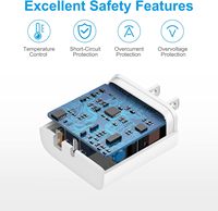 Chargeur mural rapide avec logo personnalisé, prise EU, 30W PD QC3.0, double port USB type C, chargeur de téléphone GAN