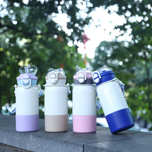 Stainless Steel <b>Thermos</b> Cup 304 Portable Travel Water <b>Bottle</b> For Outdoor Use With Lid And Strap - Product Image 2