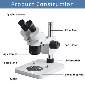 <span class=keywords><strong>Microscopio</strong></span> estéreo industrial TS6024 con <span class=keywords><strong>ocular</strong></span> de ángulo de visión estereoscópico de 12 ° WF10X20mm 15X 20X 25X 30X Zoom - Product Image 3