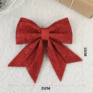 โรงงานผลิตเครื่องประดับโบว์ติดต้นคริสต์มาสสีทองแบบเป็นมิตรกับสิ่งแวดล้อม ขายส่งของตกแต่งสำหรับงานปาร์ตี้วันหยุด - Product Image 4