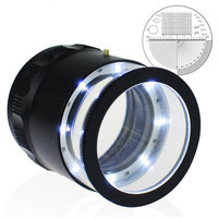 Loupe cylindrique LED haute définition à grossissement élevé 10x avec règle graduée