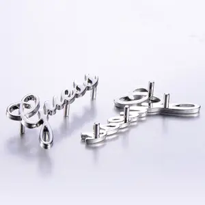 3D effect letter pin metal label for leather bag