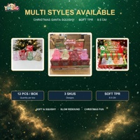 Jouet Squishy Père Noël Pailleté en TPR, à Remontée Lente, Anti-Stress, à Presser, Cadeau de Noël pour Enfants et Adultes, YIMENG, Boîte Couleur
