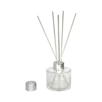 Bouteille pour désodorisant de voiture, contenant en verre, avec couvercle rond, noir, transparent, vente en gros, 200ml