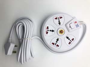 Enchufe de Extensión Redondo Universal de 4 Tomas con 2 Puertos USB para Carga, con WIFI, Enchufe para Reino Unido/UE, Corriente Nominal de 16A - Product Image 2