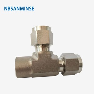 NBSANMINSE Raccord en T à compression en acier inoxydable 316L, filetage interne 1/8 1/4 3/8 1/2, raccord latéral en T - Product Image 2