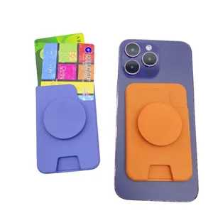 Silicone Holder Cell Phone Magnet Card Bags Case Magnetic Wallet Pu Material Magnetic Leather Wallet